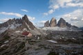 Three Peaks, Mount Paterno and refuge Locatelli