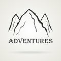 The three peaks vintage mountains. Adventure labels.