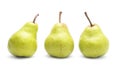 Three pears isolated on white background. Royalty Free Stock Photo