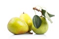 Three pears over white background Royalty Free Stock Photo