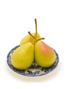 Three Pears in the saucer Royalty Free Stock Photo