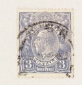 Three Pence King George V Stamp of Australia
