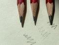 Three pencil tips in a row Royalty Free Stock Photo