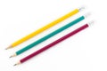 Three pencils on white Royalty Free Stock Photo