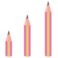 Three pens of different lengths Royalty Free Stock Photo