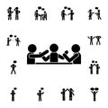 Three people, argument, aggression flat vector icon in People talk pack Royalty Free Stock Photo