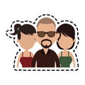 three people cartoon icon image Royalty Free Stock Photo