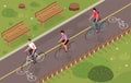 Bikes Isometric Illustration