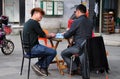 Pengzhou, China: Men Playing Mahjong Royalty Free Stock Photo
