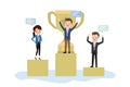 Three People stand on the podium Royalty Free Stock Photo