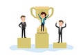 Three People stand on the podium Royalty Free Stock Photo