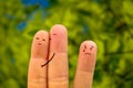 Finger face Love betrayed and jealousy Royalty Free Stock Photo