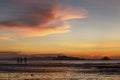 People walking in the sunset at Ao Nang Beach, Krabi, Thailand Royalty Free Stock Photo