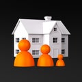 Three Peoples on the Background of the House Royalty Free Stock Photo