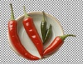 Three peppers in a bowl Royalty Free Stock Photo