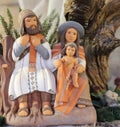 Three person Peruvian nativity scene with baby Jesus St Joseph a