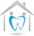 Three persons as tooth, family dentist and family logo Royalty Free Stock Photo