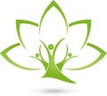 Three Persons as Tree, Plant, Nature and Wellness Logo