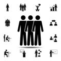 Three persons icon. Simple glyph, flat vector element of People icons set for UI and UX, website or mobile application