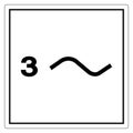 Three Phase Power Symbol Sign Isolate On White Background,Vector Illustration EPS.10 Royalty Free Stock Photo