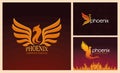 three phoenix birds icons Royalty Free Stock Photo