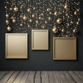 Three photo frames with Christmas balls Royalty Free Stock Photo