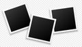 Three photo frames on transparent background design Royalty Free Stock Photo