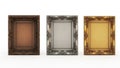 Three picture frames isolated on white background Royalty Free Stock Photo