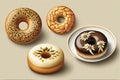 three pieces of chinese traditional food astringent donuts shu cake