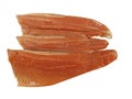 Three pieces of fresh raw rainbow trout Royalty Free Stock Photo