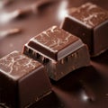 Three pieces of rich, dark chocolate Royalty Free Stock Photo