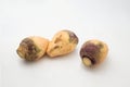 Three pieces of rutabaga isolated on a white background Royalty Free Stock Photo