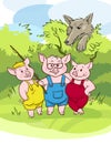 Three piglets and the wolf