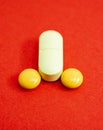 three pills closeup Royalty Free Stock Photo