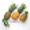 Three Pineapples Arranged in a Circle with the Word \
