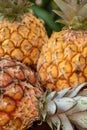 Three pineapples from close