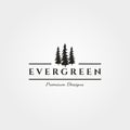 Three pines logo vector evergreen minimalist symbol illustration design