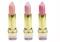 Three pink lipsticks Royalty Free Stock Photo