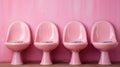 Three pink urinals in a row, AI Royalty Free Stock Photo