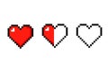 Three pixel hearts icon. Clipart image