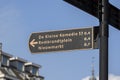 Three Places Direction Sign At Amsterdam The Netherlands 30-1-2022 Royalty Free Stock Photo