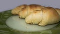 3 Three Plain croissant on white background hd Royalty Free Stock Photo