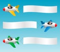 Three planes pull banners Royalty Free Stock Photo