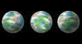 Three planets isolated on black Royalty Free Stock Photo