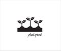 three plant sprout simple vector icon logo design illustration