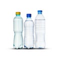 Three plastic bottles with mineral water Royalty Free Stock Photo