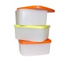 Three plastic container