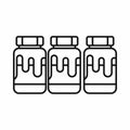 Three plastic jars with gouache icon Royalty Free Stock Photo