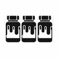 Three plastic jars with gouache icon Royalty Free Stock Photo