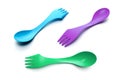 Three plastic spoon-forks